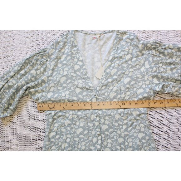 NWT Faherty Havana Floral Maxi Dress Linen Blend Large Button fronts Smoke $198 - Picture 3 of 12